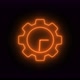 Gear Design Brown Neon Light Clock Isolated On Black Background - VideoHive Item for Sale