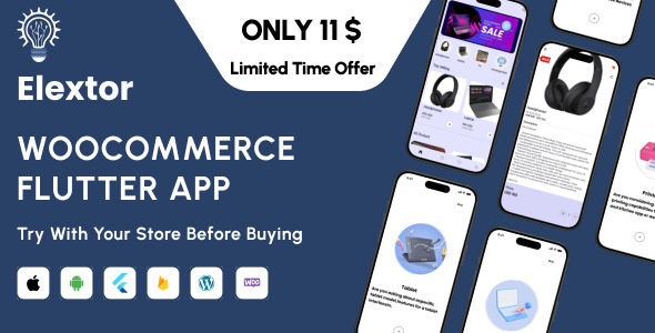 Elextore -Woocommerce Electronic items Estore Full Flutter Application