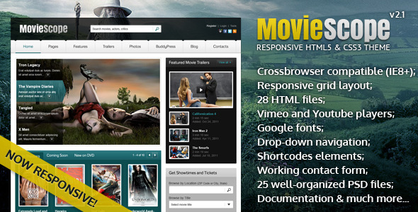 MovieScope -HTML5 & CSS3 Portal Template