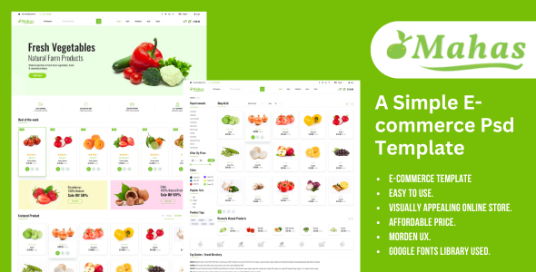 Mahas - A Simple E-commerce Psd Template