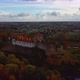Bauska Medieval Castle Ruins Complex and Park From Above Aerial Shot 4K Video - VideoHive Item for Sale
