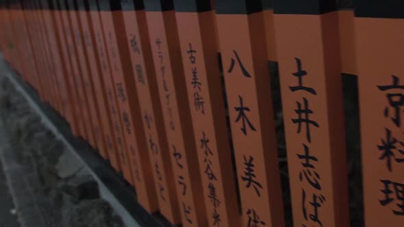 Japanese script on fence