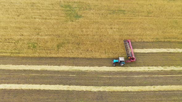 Aerial View of Combine Harvester