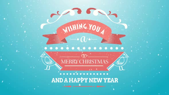 Illustration of christmas greeting and new year message