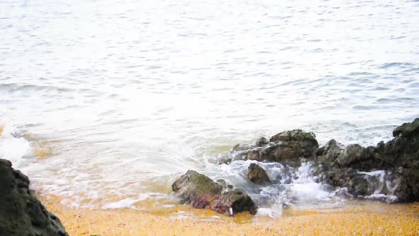 Tropical Beach White Sand Shore in Thailand.