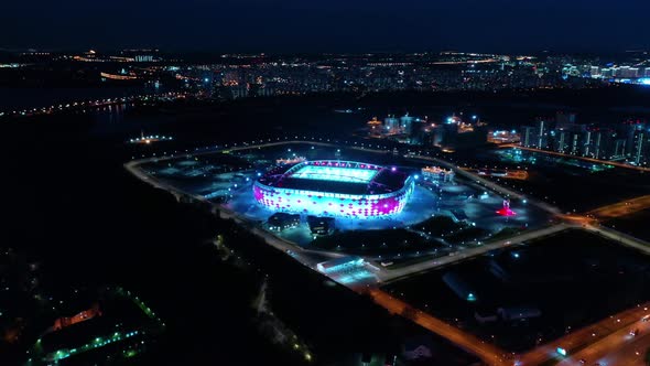 Freeway Intersection and Football Stadium Spartak Moscow Otkritie Arena