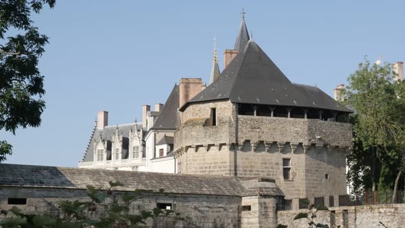 Dukes of Brittany castle architecture 4K 2160p 30fps UHD footage - Famous fortification of French Pa