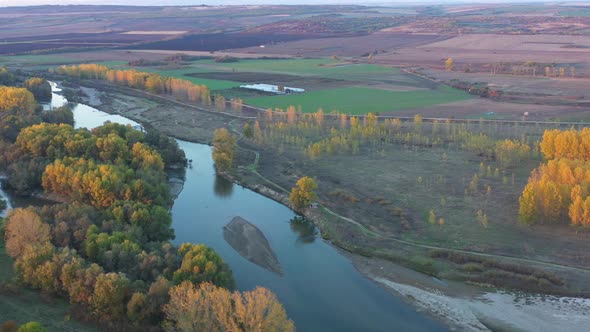 Flight Over Maritsa River In Bulgaria In Autumn Season 3