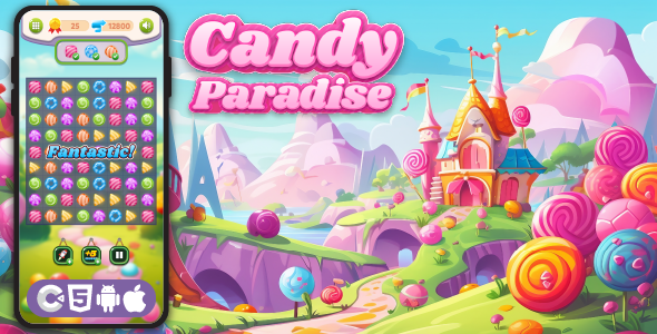 Candy Paradise - HTML5 Game, Construct 3