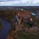 Bauska Medieval Castle Ruins Complex and Park From Above Aerial Shot 4K Video - VideoHive Item for Sale