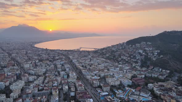 Alanya, Turkey - a Resort Town on the Seashore. Aerial View