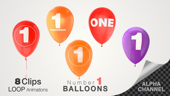 Balloons With Number 1 alt