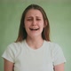 Depressed Woman Cries and Yells Posing for Camera on Green - VideoHive Item for Sale