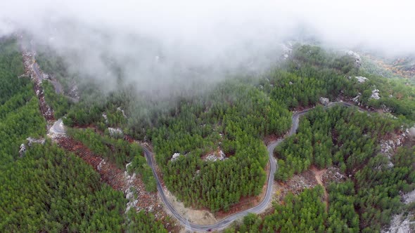 Mountain Landscape in the Clouds Aerıal Vıew 4 K