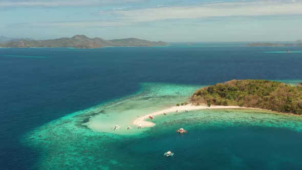 Tropical Island Sandy Beach Philippines Palawan