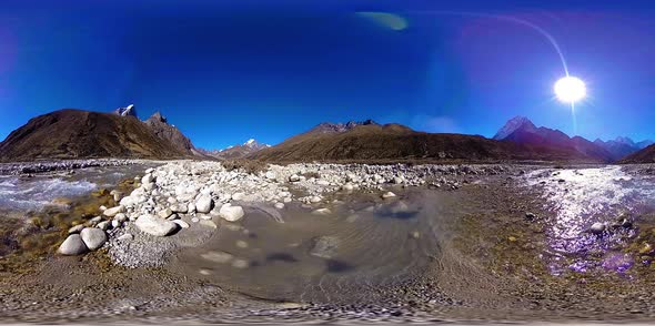 VR of Dingboche and Pheriche Village in Nepal, Basic Point of Everest Base Camp Track. EBC