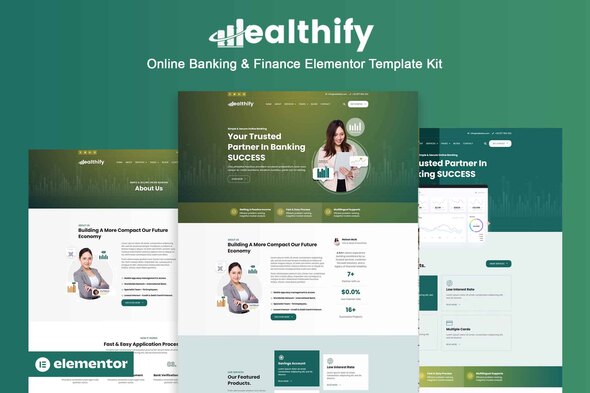 Wealthify - Online Banking & Finance Elementor Pro Template Kit