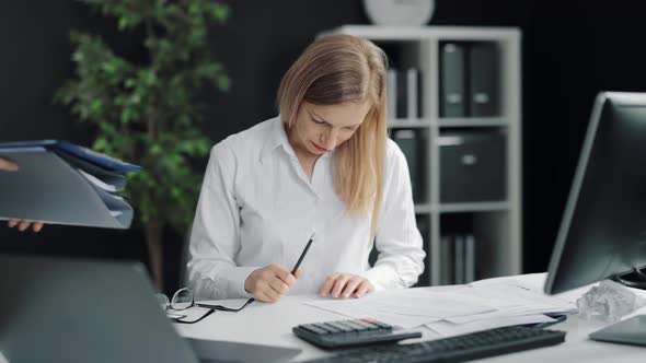 Woman Having Overload at Work