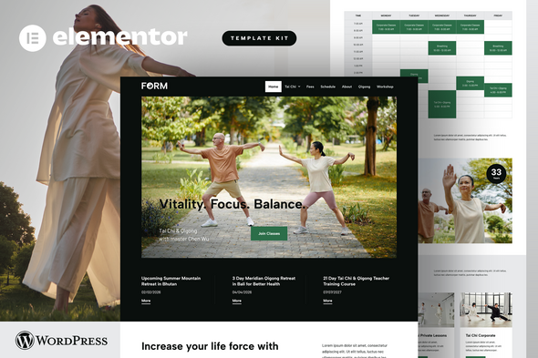 Form - Tai Chi & Qigong Elementor Template Kit
