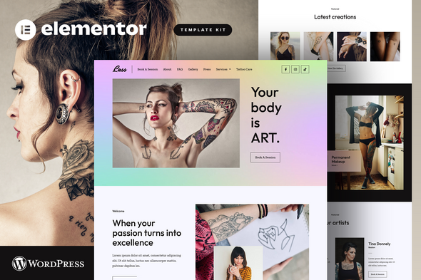 Lass - Tattoo Artist & Piercing Studio Elementor Template Kit