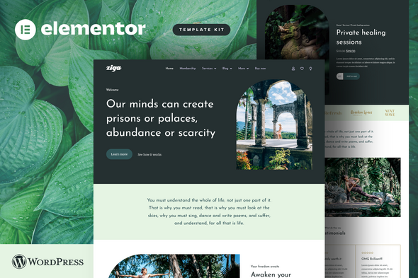 Ziga - Healer & Life Coach Elementor Template Kit