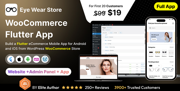 Eyewear Store App - E-commerce Store app in Flutter 3.x (Android, iOS) with WooCommerce Full App