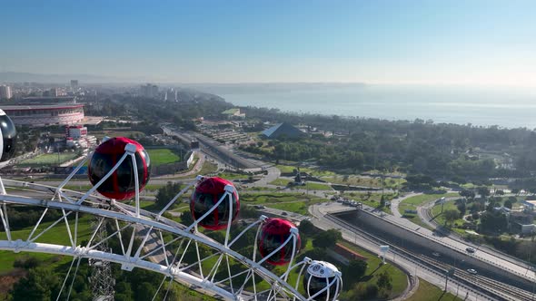 Ferris Wheel in Antalya Turkey Aerial View 4 K