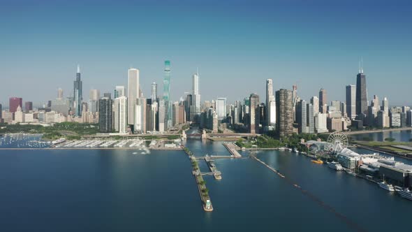 Aerial Luxury Yacht Club Chicago Boat Rentals Chicago Harbor in Downtown