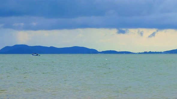 Fishing boats on Ban Kru Chang beach in Phla Ban Chang in Rayong in Thailand