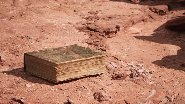 Old Book in Red Rock Desert alt