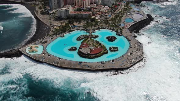 Lago Martianez complex in Puerto de la Cruz Tenerife, Canary Islands, Spain