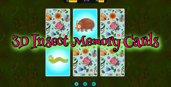 3D Insect Memory - Cross Platform Puzzle Game