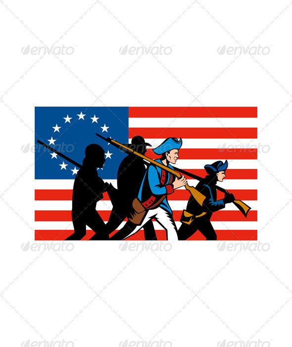 American Minuteman Militia Betsy Ross Flag