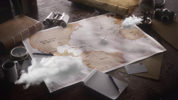 Vintage Travel World Map Country Nicaragua Location alt