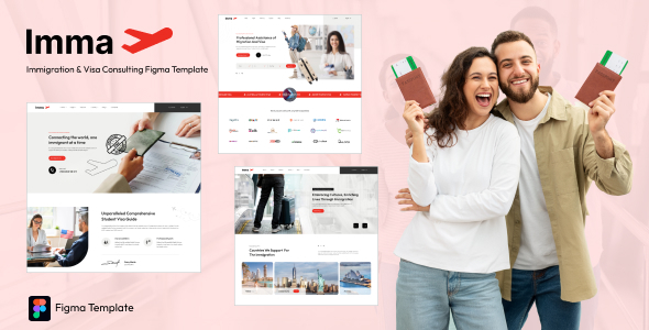 Imma - Immigration, Tour & Visa Consulting Services Website Figma Template