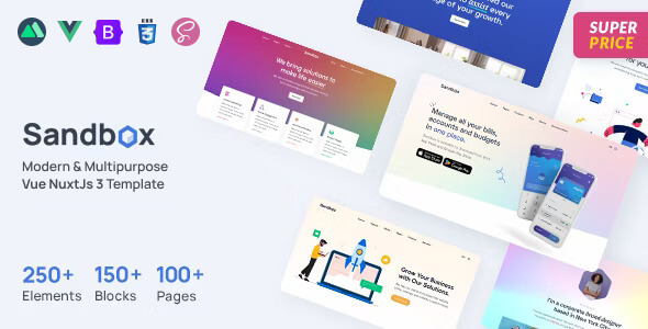 Sandbox - Modern & Multipurpose Vue NuxtJs Template