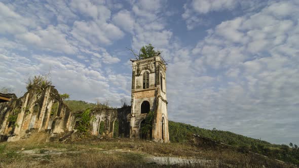 Timelapse abandoned Church of the Sacred Heart of Jesus