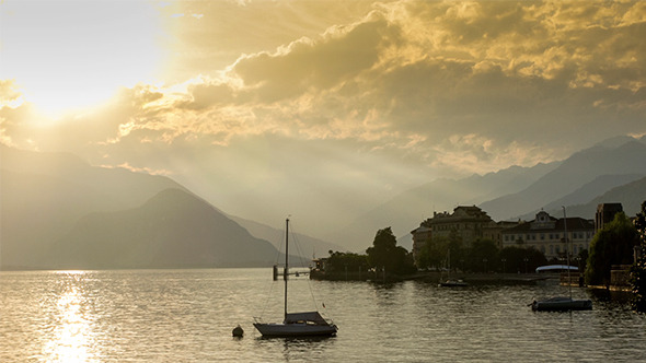 Italian Lake Maggiore Sunset Time-Lapse
