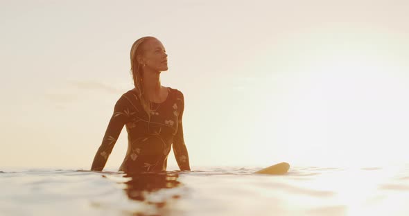 Surfing in the golden light