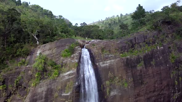 Diyaluma falls waterfall in  Sri Lanka.