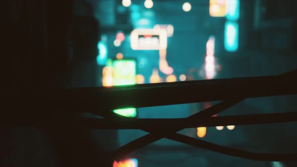 Bokeh Lights on Night Street in Asia