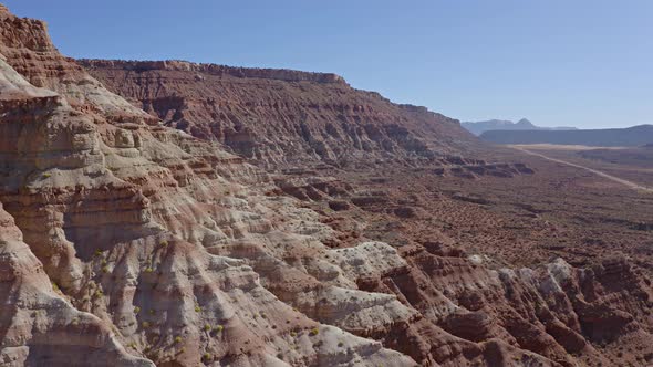 Aerial shot of the amazing rock formations in southern Utah.