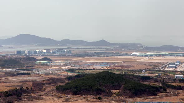 Timelapse Planes Depart and Land on Incheon Airport