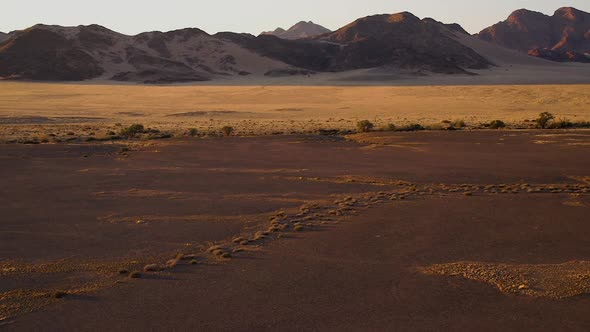 Flying over the desert in Namibia in a hot air balloon