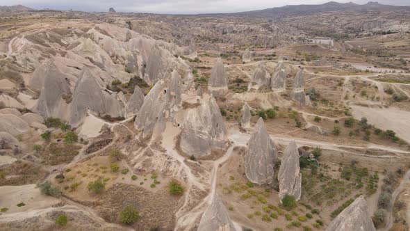 Cappadocia Landscape Aerial View. Turkey. Goreme National Park