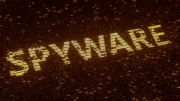 SPYWARE Word Made with Flying Particles