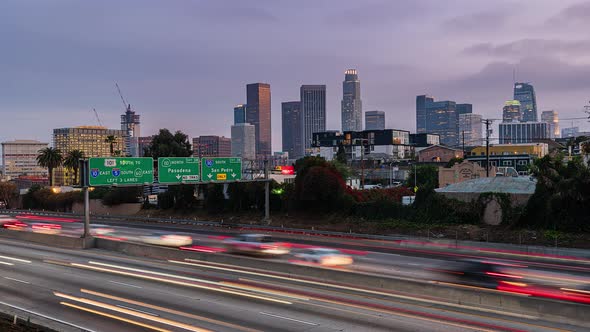 Downtown Los Angeles Day to Night 