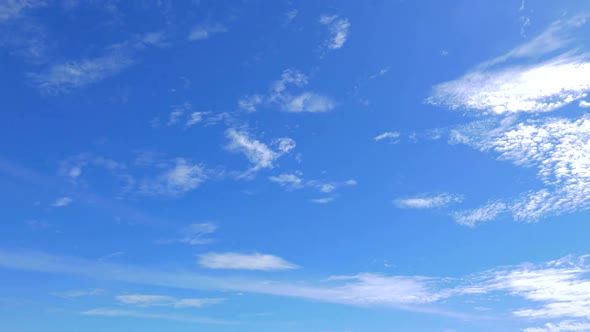 Time lapse of white cloud moving pass around sky background