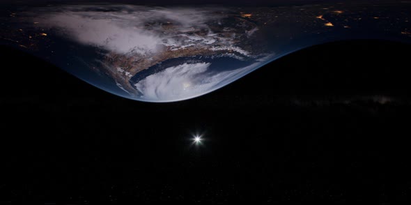 VR 360 Earth and Sun From Space alt