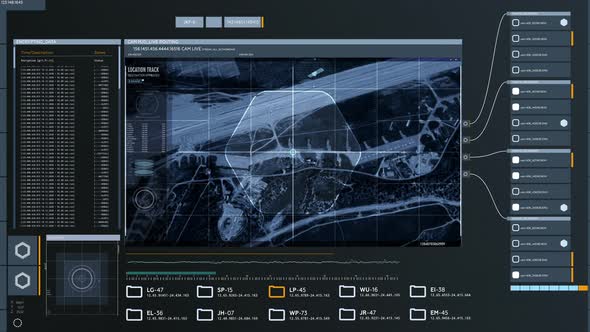 Map Of USA Airbase Received From Satellites Is Broadcasting In Modern Software alt